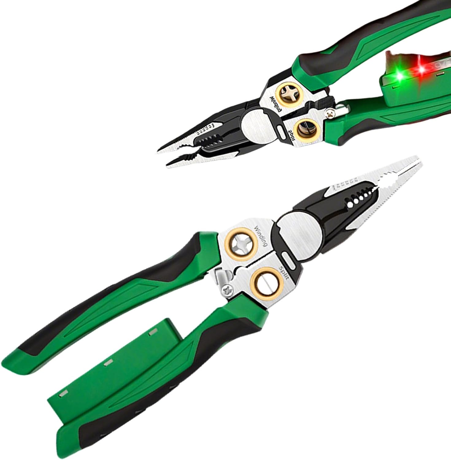 Wire Strippers With Electricity Measurement Function,8 In 1 Wire Stripping Pliers, Multi-Function Electric Wire Stripping Tool For Cutting And Pulling Pliers, Electrician Repair Tool (1)