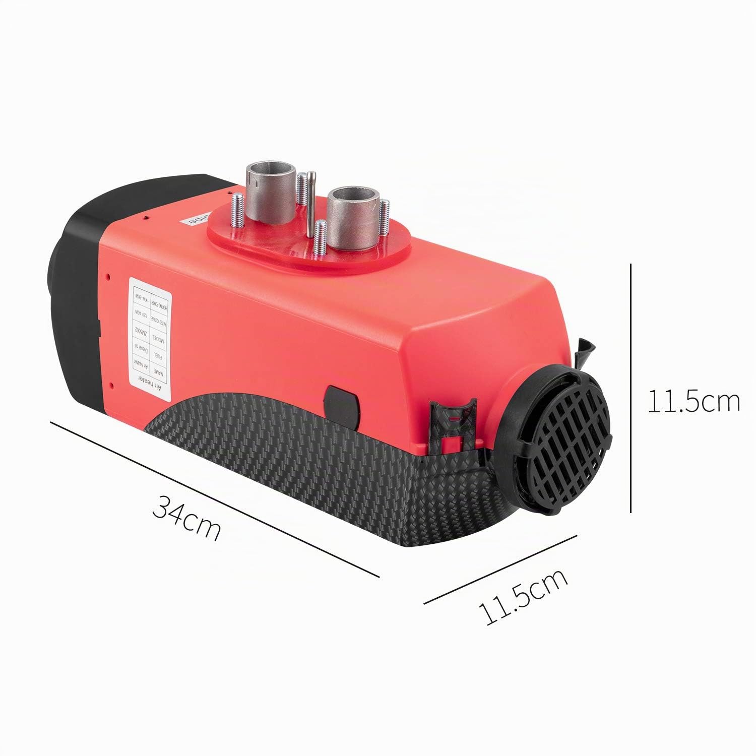 1 INCHHOME Chauffe-air diesel 2KW / 5KW / 8KW Chauffage de stationnement de camion de bateau de voiture 12V avec interrupteur LCD (Carbon Fibre Red, Nouvelle télécommande 2kw)