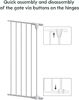 Vista 4 de Extensión de puerta de bebé para valla de hierro extra ancha Babelio, color blanco