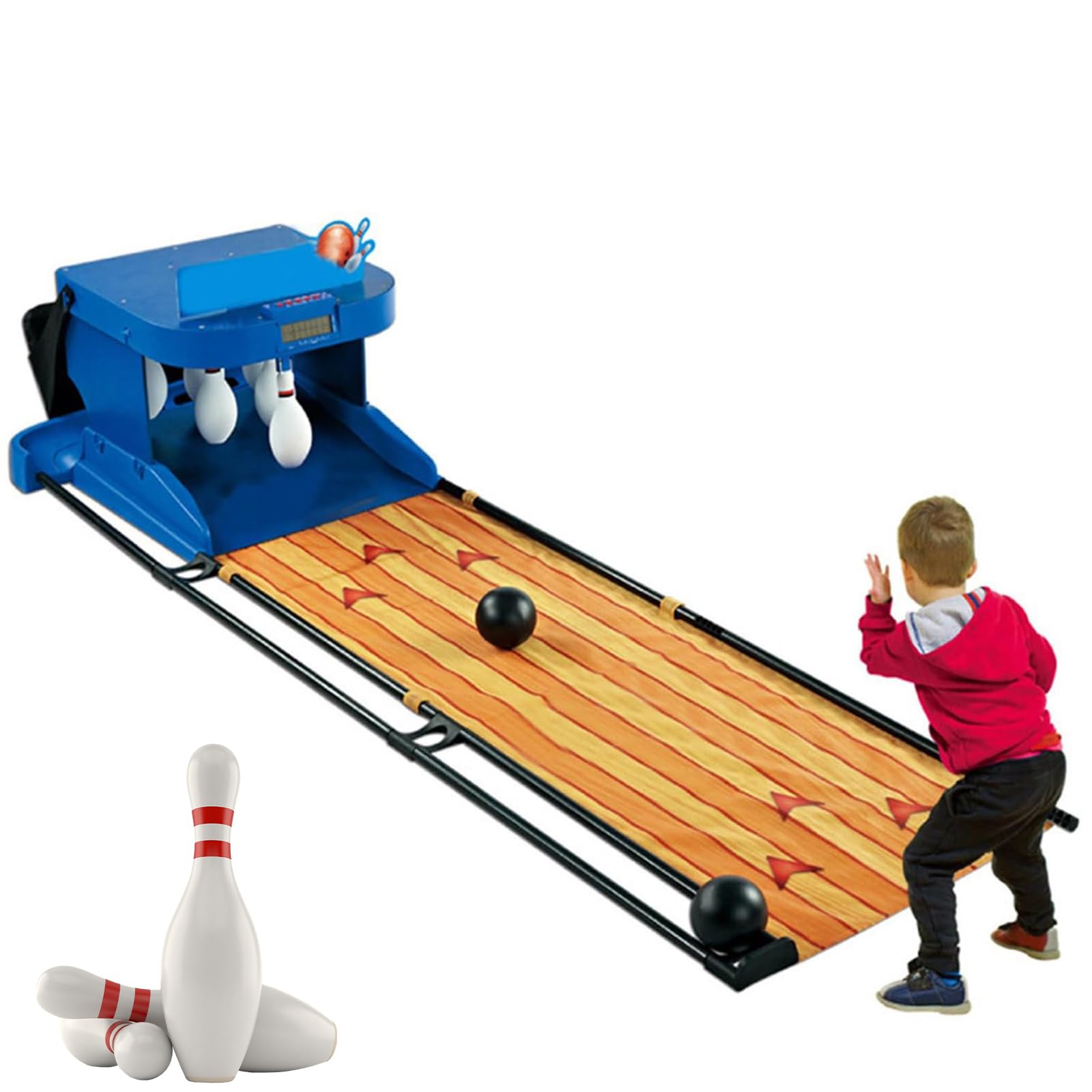 Electronic Bowling Alley Game Set - Automatic Reset Indoor Bowling with LED Lights & Sound Effects, Family Fun Game for Kids & Adults, Perfect for Parties
