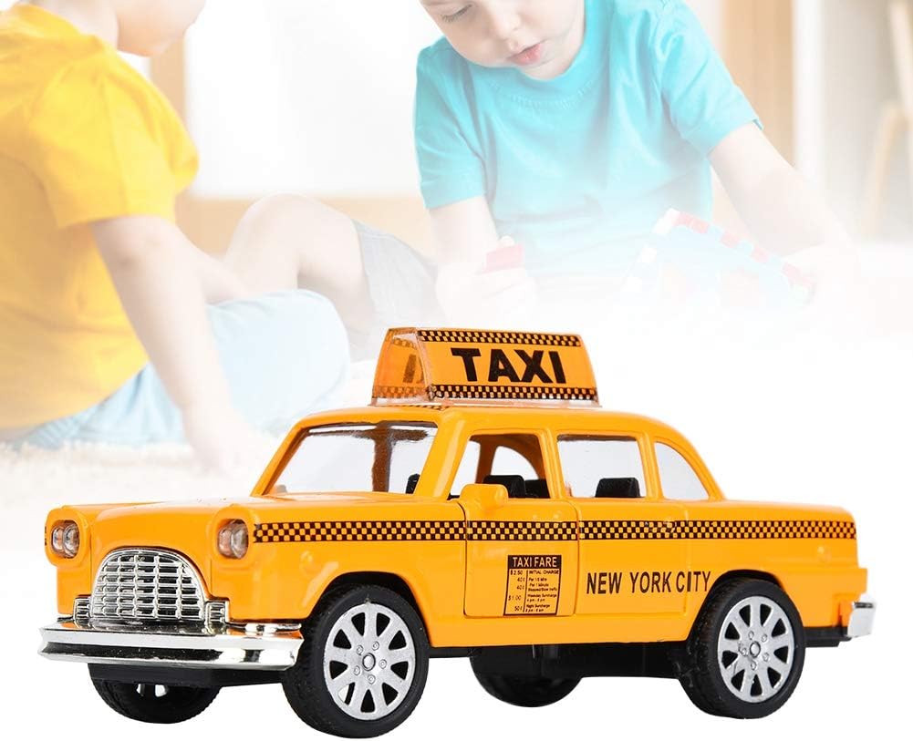 Kid Toy Car, High Simulation Vintage Taxi Simulation Vehicle Model Toy, for Gift Furniture Decoration Collection (Taxi A)