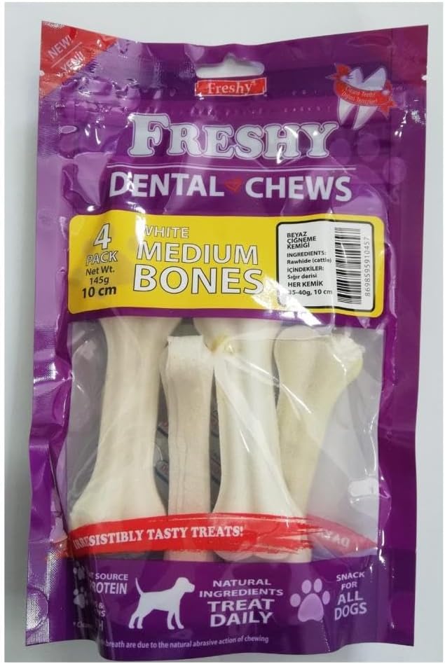 İREM Freshy Beyaz Press Deri Köpek Çiğneme Kemiği. 35-40gr 4 adet. 145gr