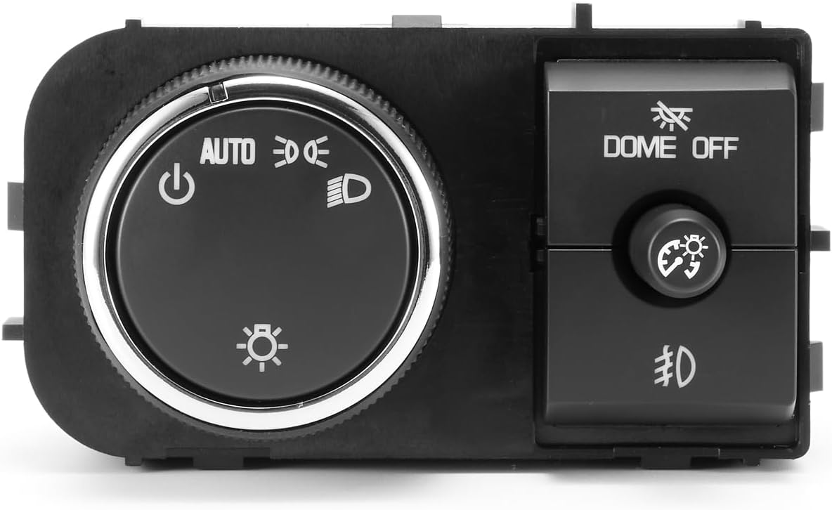 Headlight Switch for 2007-2014 Chevy Tahoe Avalanche Silverado Suburban GMC Sierra Yukon XL 1500 2500 3500 Fog Light Dimmer Dome Switch Instrument Panel Control 25858705 15096895 15926099