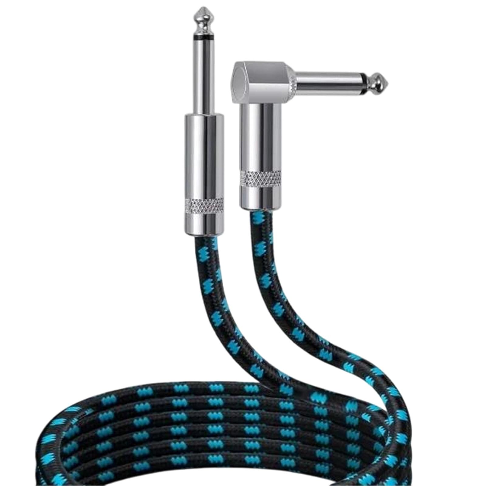 Kabel Do Gitary Elektrycznej W Oplocie 6,5 Mm 90 Stopni Mono Bass Box Z Redukcją Szumów
