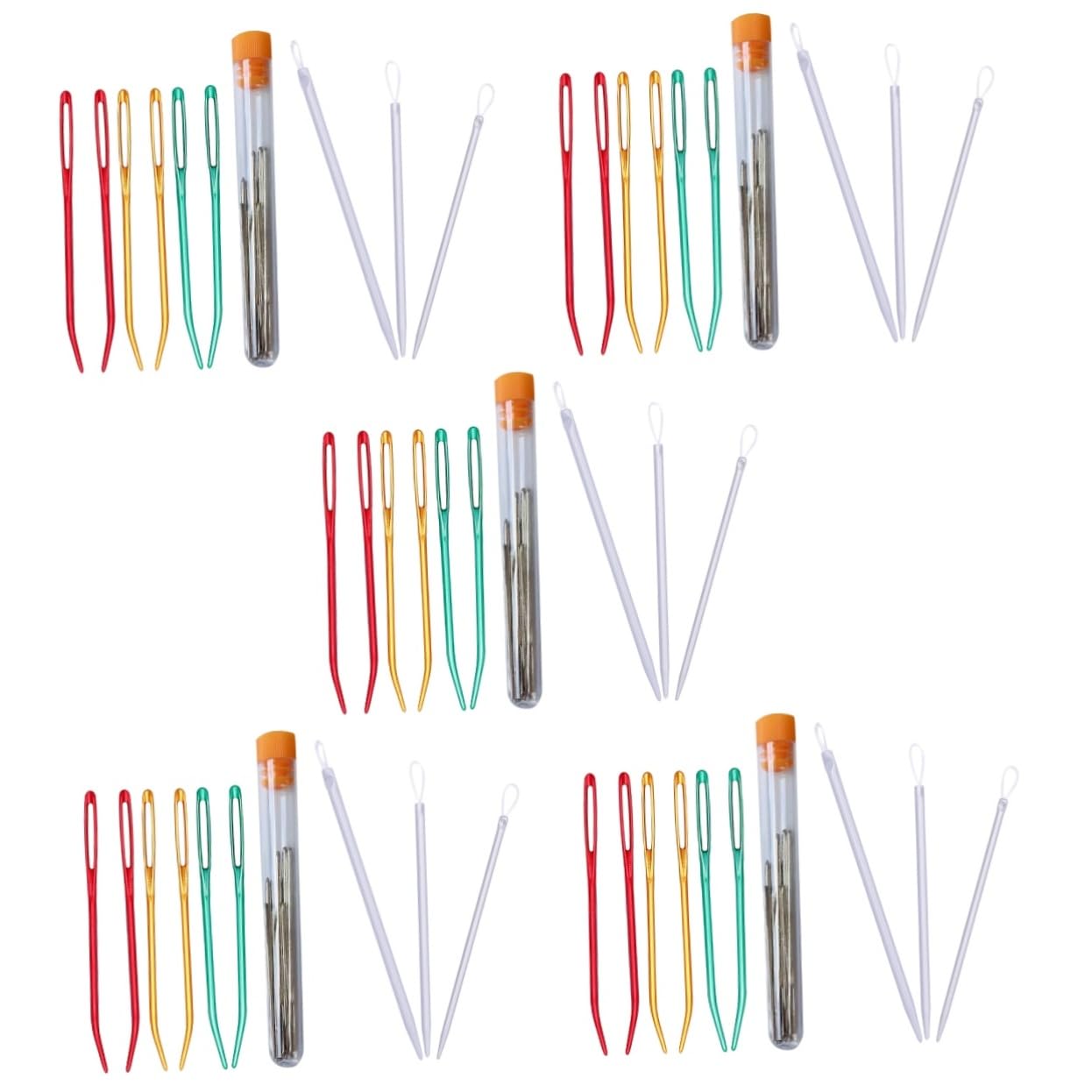 VILLCASE 5juegos Agujas De Coser Ojo Grande y Agujas Curvadas Kit De Herramientas De Costura Para Manualidades y Reparaciones Textiles Para Principiantes y Expertos