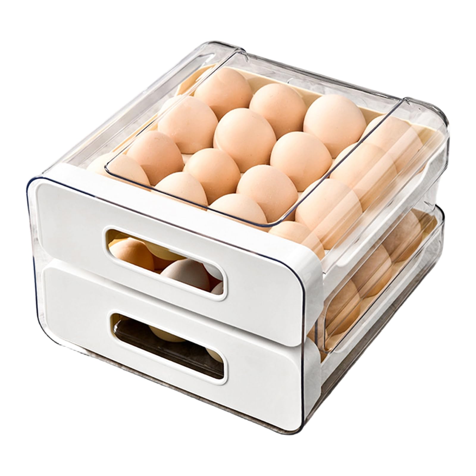 Bbajszx 32 Eggs Stackable Holder Tray for Refrigerator with Drawer Eggs Holder for Fridge