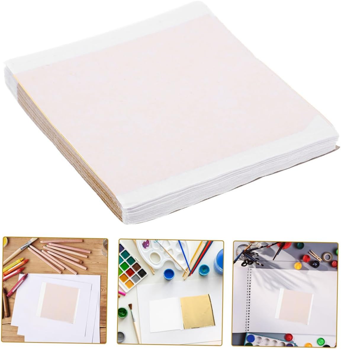 OHPHCALL 200pcs Gold Paper for Crafts Imitation Gold Leaf Sheets Painting Leaf Gilding Flakes Shine for DIY Projects