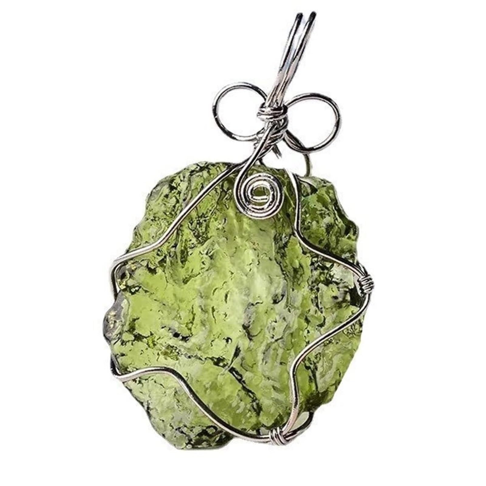 Piedra de Moldavita, Moldavita cruda real, colgante de cristal de Moldavita verde, aerolitos, collar con cuerda sin energía, joyería de cristal de Moldavita