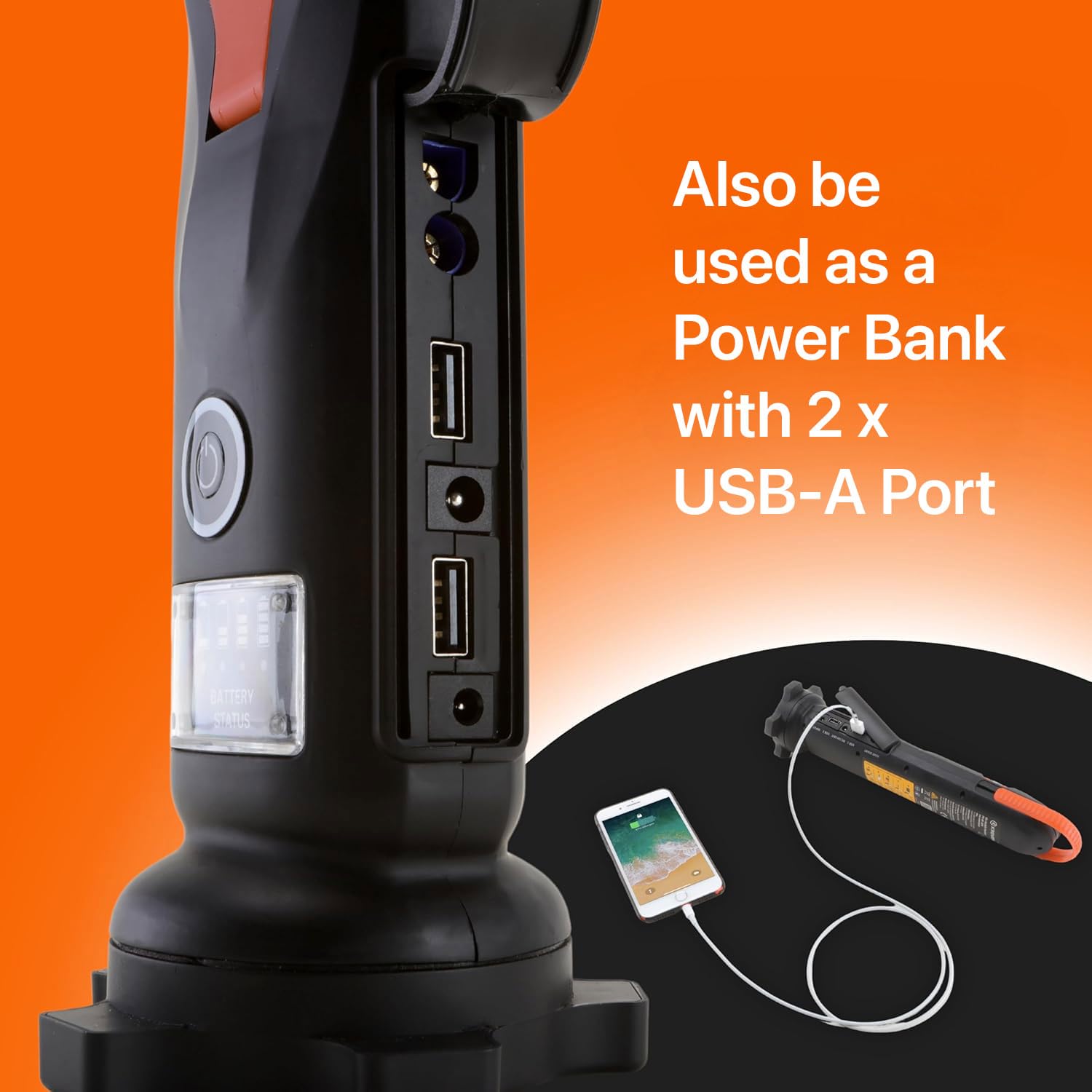 Yard Force - Innovative Starthilfe Powerbank LX JS12 Set | 12.000 mAh & LED Taschenlampe | tragbare Notfall Starter Powerbank | bis 4 Liter Benzin- und 3 Liter Dieselmotoren