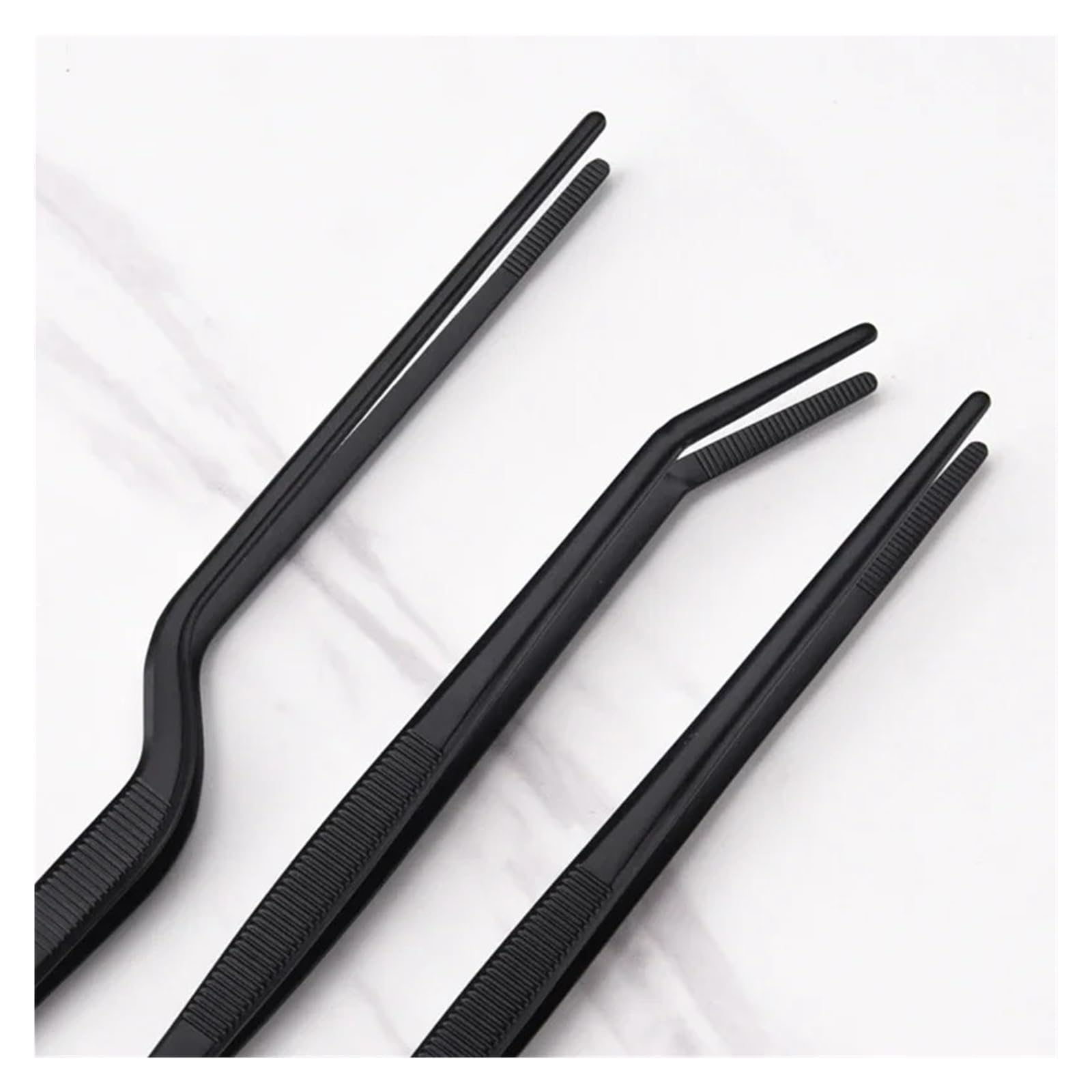 8/12-Zoll-Edelstahl-Küchenzange, kulinarische Pinzette for Grillen – Food-Styling-Backdekoration(12-Inch 3Pcs)