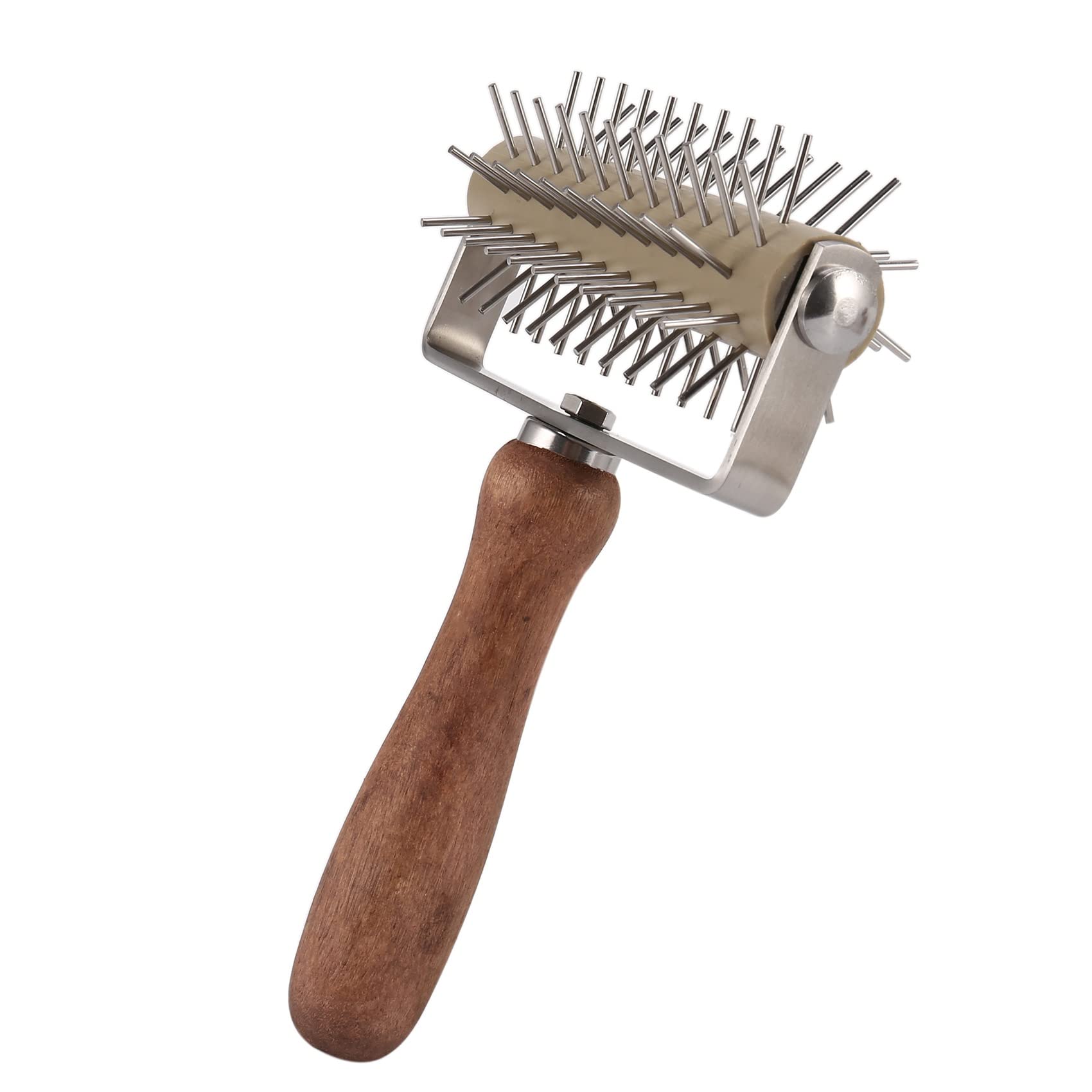 CTRLZS Stainless Steel Wheel Pizza Bread Needle Punchers Roller Pie Pastry Dough Pitter Wooden Handle
