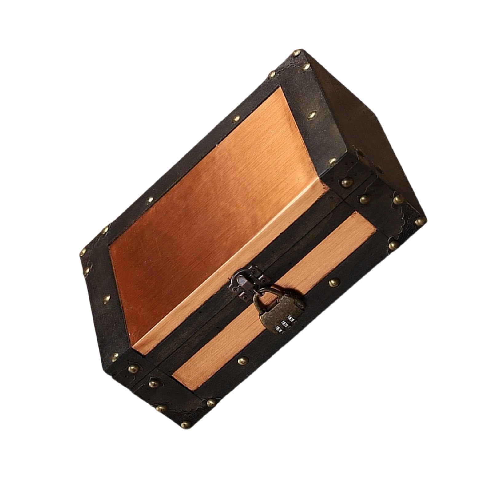 Tsophreniq Wooden Keepsakes Chest with Mechanism Antique Jewelry Storage Box Lockable Small Accessories Container Jewelry and Trinket Organiser