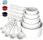 TILUCK Measuring Cups & Spoons Set, Stackable Cups and Spoons, Nesting Measure Cups with Stainless Steel Handle, Kitchen Gadgets for Cooking & Baking（Black）