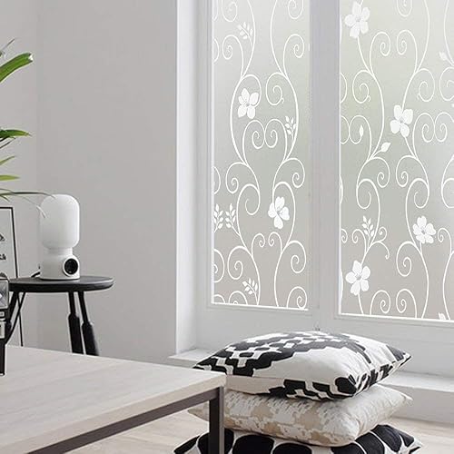 Miniatura 77 de DUOFIRE Película de privacidad para ventana, película de vidrio esmerilado, película de vidrio estático, sin pegamento, anti-UV, adhesivo para Flor