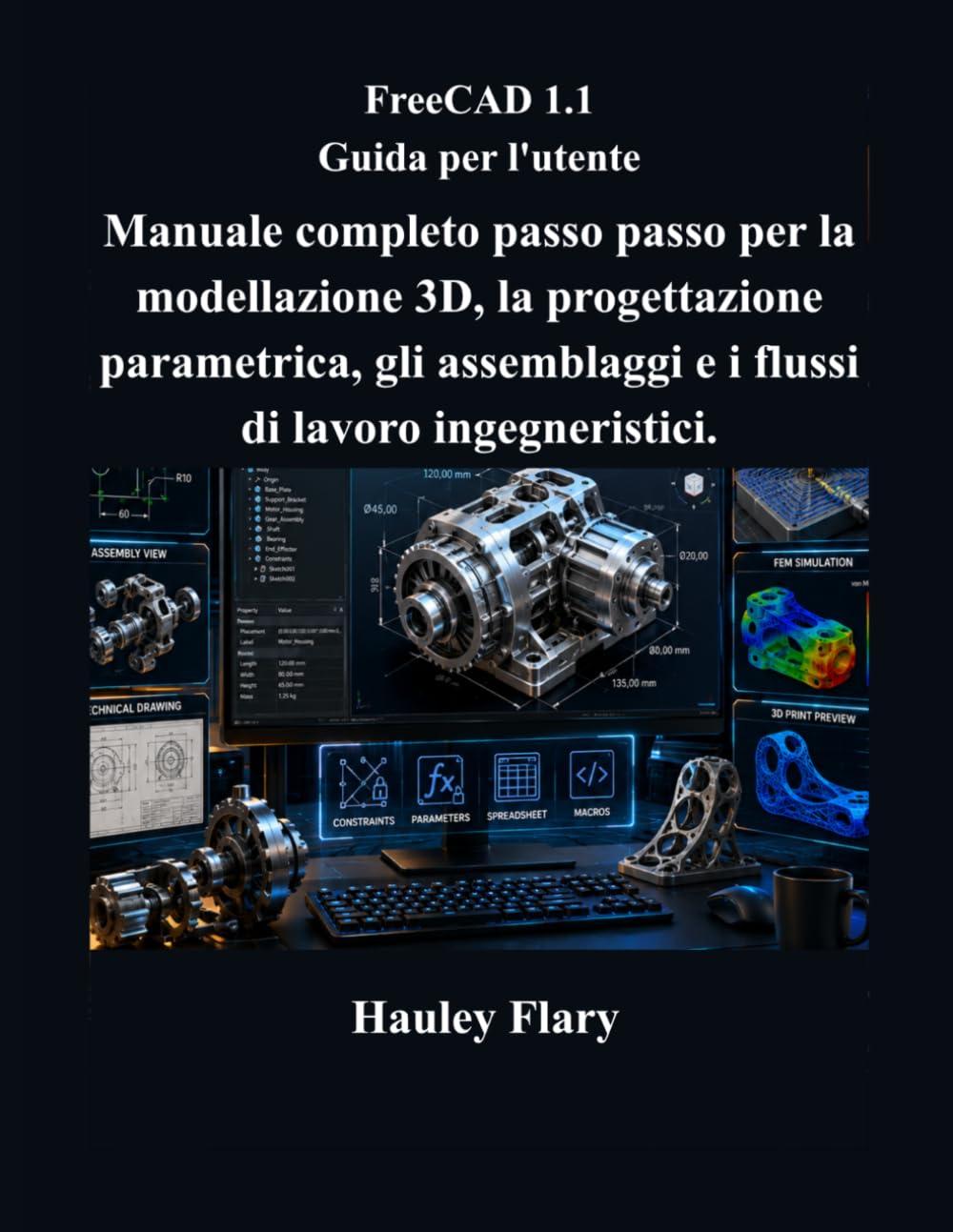 FreeCAD 1.1 Guida per l'utente: Manuale completo passo passo per la modellazione 3D, la progettazione parametrica, gli assemblaggi e i flussi di lavoro ingegneristici