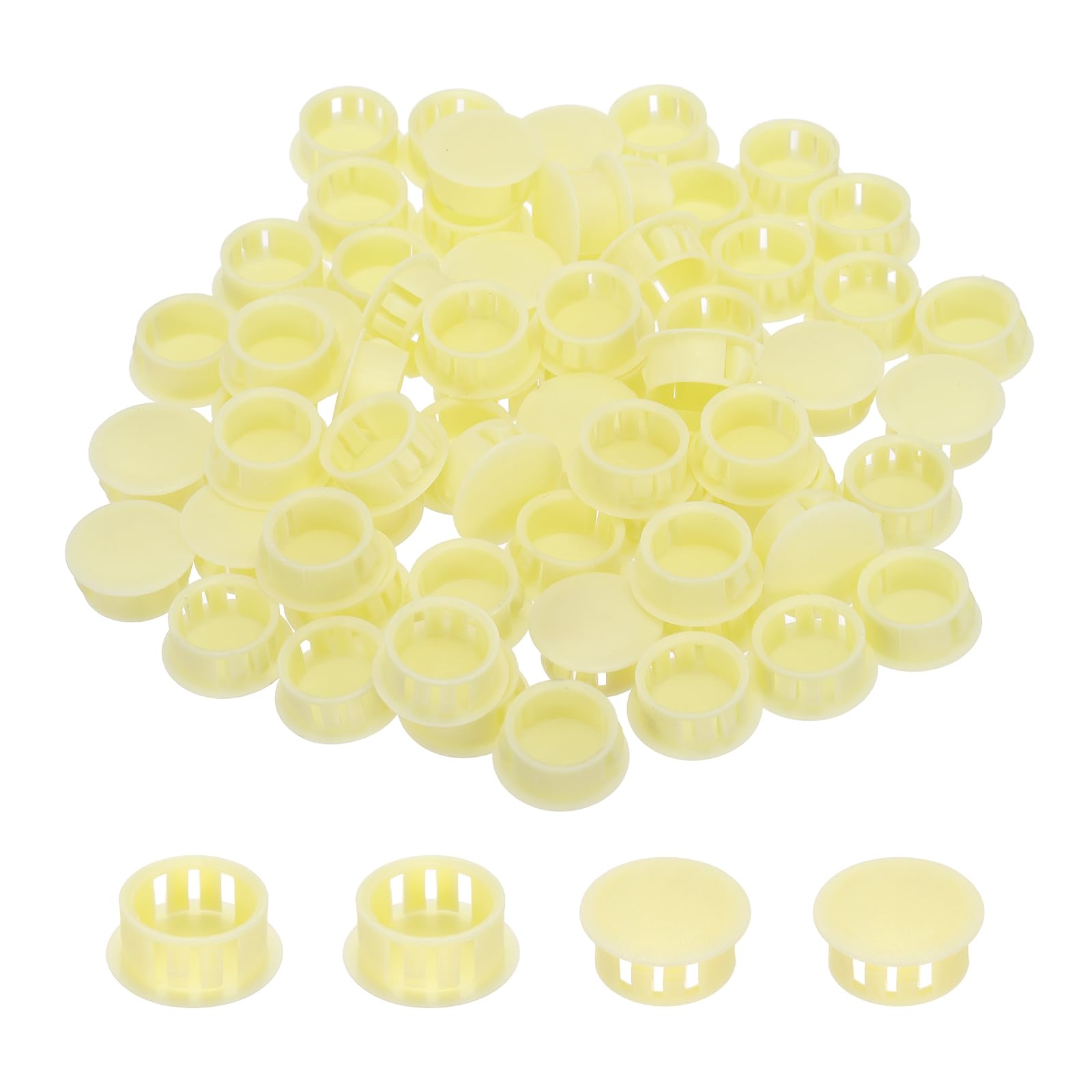 sourcing map 64PCS 18mm(23/32") Beige Plastic Hole Plugs