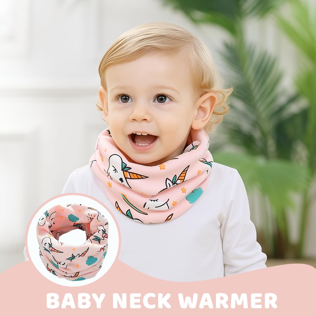 2 Pcs Braga Cuello Niño Bebé Bufanda Cuello Niño Algodón Braga Cuello Niña Otoño Invierno Bufanda Tubular para Niños Niñas 0-12 Años Calentador de Cuello Al Aire Libre