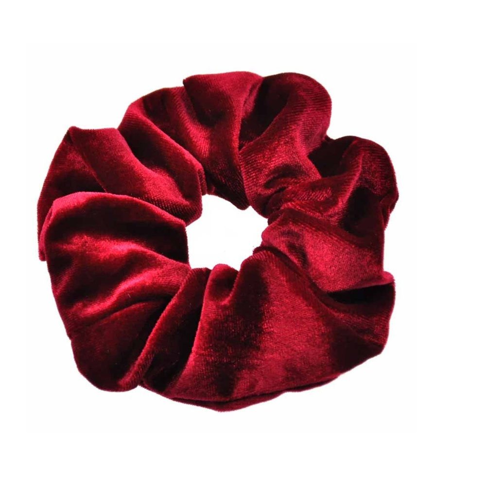 Mytoptrendz® Soft Smooth Premium Velvet Scrunchies Hair Ponytail Holder Hair Tie (Burgundy)