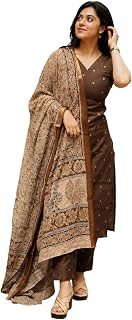 GoSriKi Kurta Set Women Viscose Printed | Kurti Set Woman | Kurta Pant Dupatta 3 Piece Outfit | V-Neck Elbow Length Sleeve... Price In India
