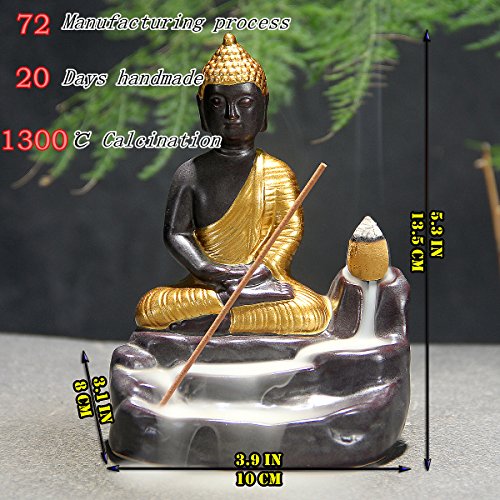 Otofy Handmade Ceramic Incense Holder, Backflow Incense Burner Figurine Incense Cone Holders Home Decor Gift Decorations Statue Ornaments thumb #1