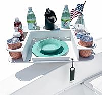 Vista 1 de Docktail Butler - Organizador de mesa para barco, incluye soporte para caña, mesa portátil para barco y barra de barco, mesas marinas para barcos