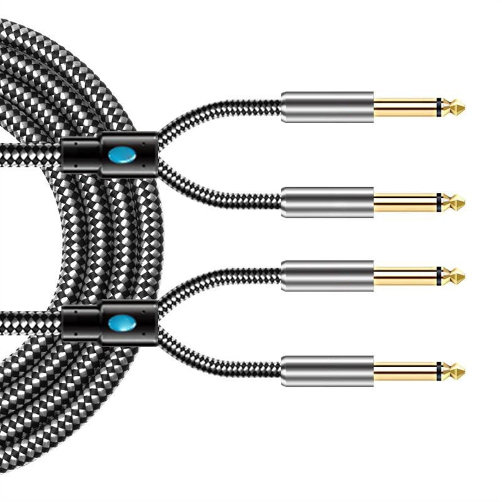 Podwójny Kabel Audio 1/4'' TS Mono 6,35 Mm Na Podwójny Męski Kabel Audio 1/4 Cala Do Gitary Ze Wzmacniaczem Miksującym Kabel do Instrumentów Gitarowych (Color : A, Size : 10m)