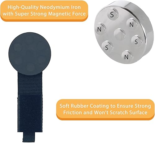 Miniatura 4 de Juformin Gancho magnético resistente, soporte magnético para herramientas, ganchos magnéticos para garaje, correa de cable de extensión para cable,