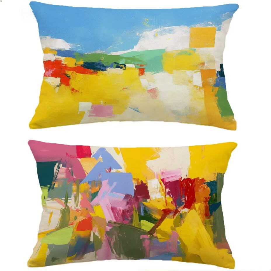 Housse de coussin de jardin 40x70 imperméable et déperlante effet lin M-P811