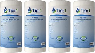 Tier1 Whole House Filter, Compatible with Pentek DGD-5005-5 Micron - 10 x 4.5 - Spun Wound Polypropylene Sediment Water Filter - Reduces Sediment, Dirt, and Particles - 4 Pack