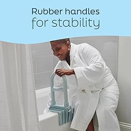 Medline Bathtub Grab Bar w/ Microban - Bathroom Wall Support Handle, Non-Slip Shower Bar, for Elderly, Seniors & Handicapped - 250 Lbs. Capacity