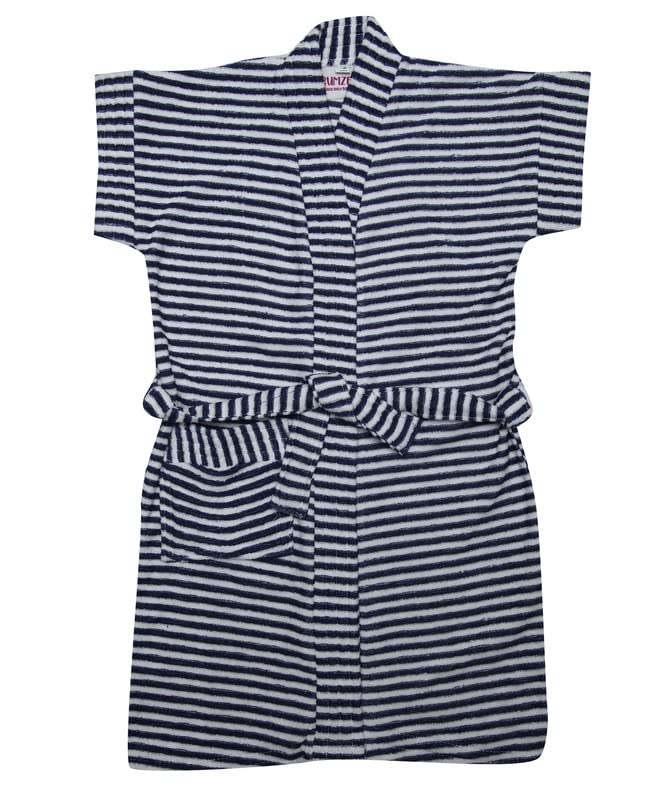 BUMZEE Albornoz de algodón para niño, color azul marino, azul marino, 12-24 meses