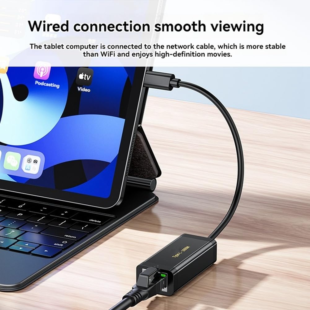 Adattatore Type-C A Gigabit Ethernet Scheda di Rete USB-C 1000Mbps Scheda di Rete Type-C A RJ45 LAN per Notebook Driver-Free