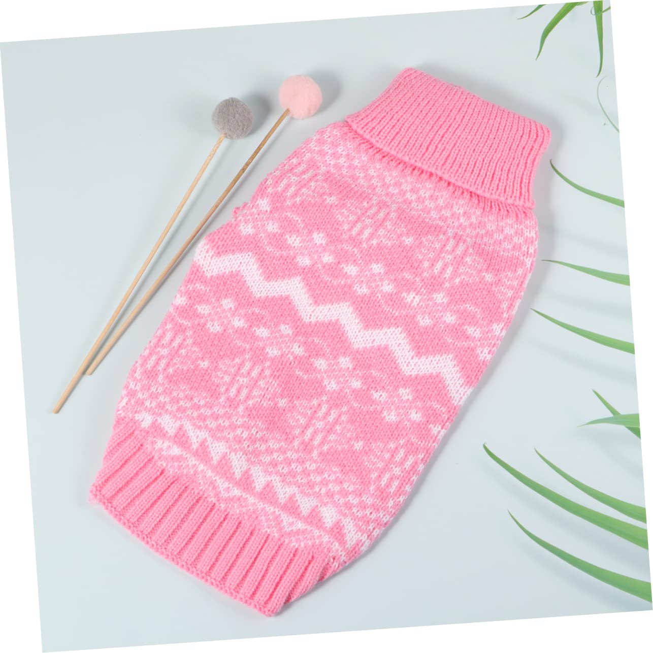 BESPORTBLE 3pezzi Maglione Natalizio per Cani Pullover Maglia Calda con Collo per Animali Domestici Costume per Feste Inverno Rosa XXL
