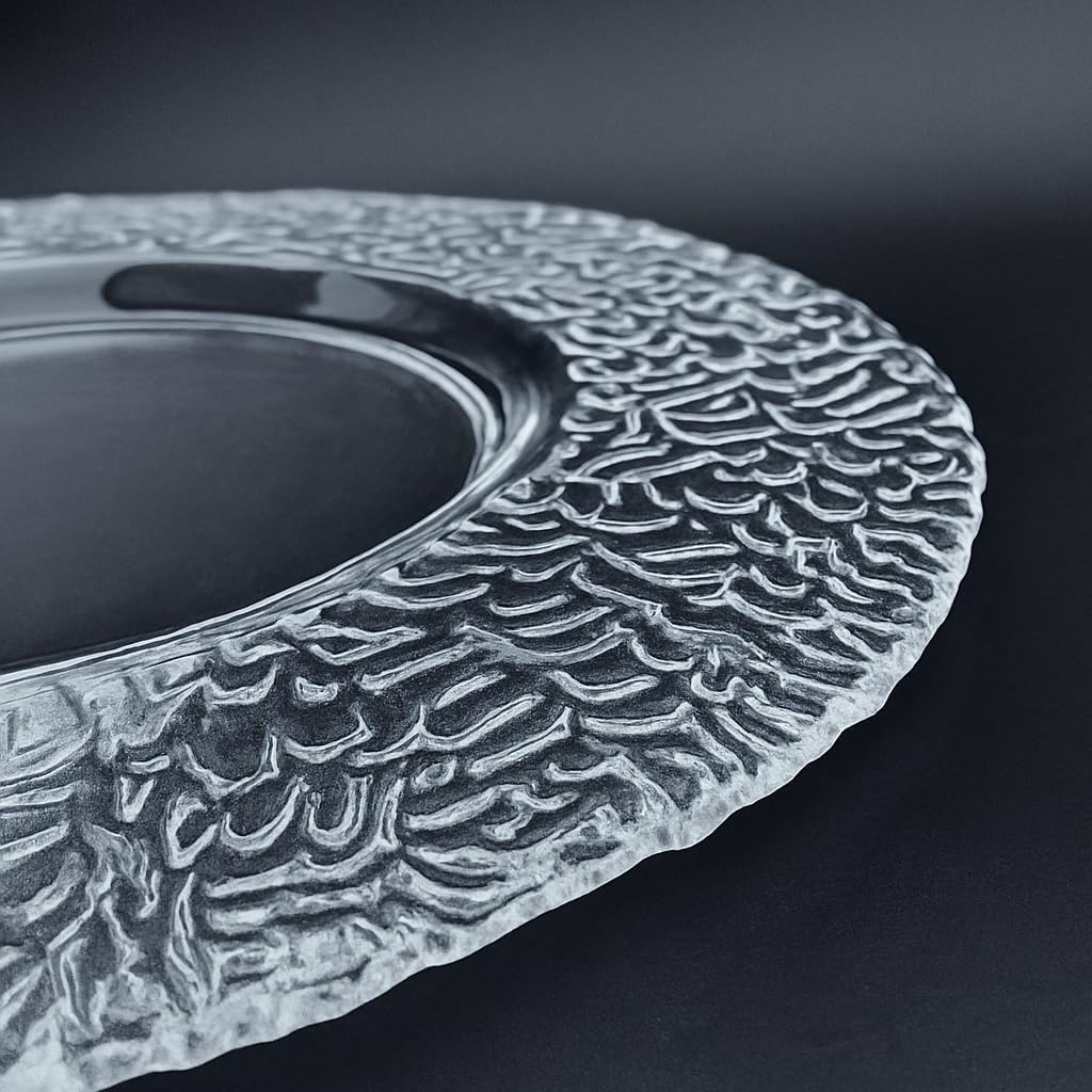 Eliada Clear Glass Charger Plates, Set of 4, 12.4" Handmade in Italy