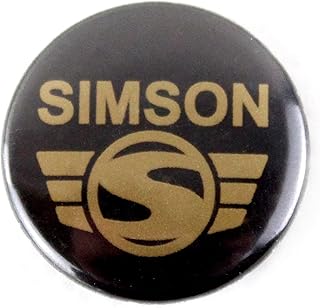 Unbekannt Simon - Chapa de metal (25 mm de diámetro, con revestimiento protector y aguja), diseño de Simson moderno, color negro y dorado