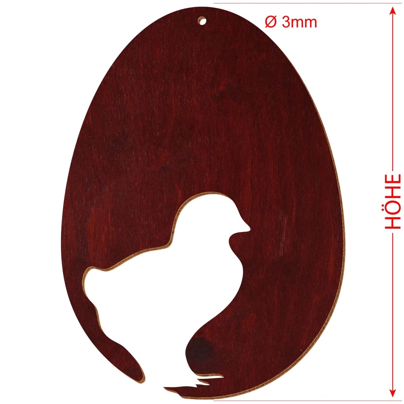 V2 - Uova di Pasqua in legno colorato, in mogano, decorazione per Pasqua, motivo uovo di Pasqua 12, altezza (dimensione): 43 cm di altezza