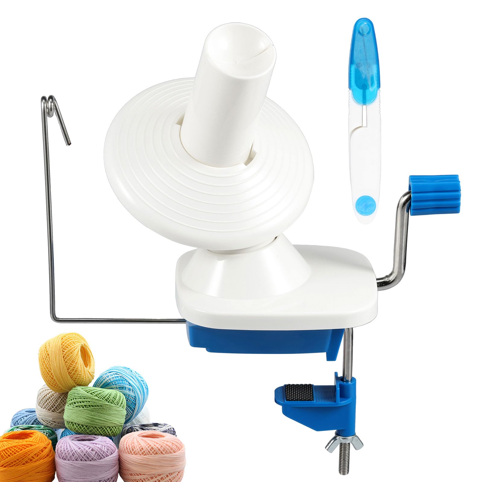 US Yarn Winder Easy-to-Use Yarn Ball Winder High-Efficient Yarn Ball Winder Sturdy Hand Operated Wool Winder for Knitting Enthusiast(blue)