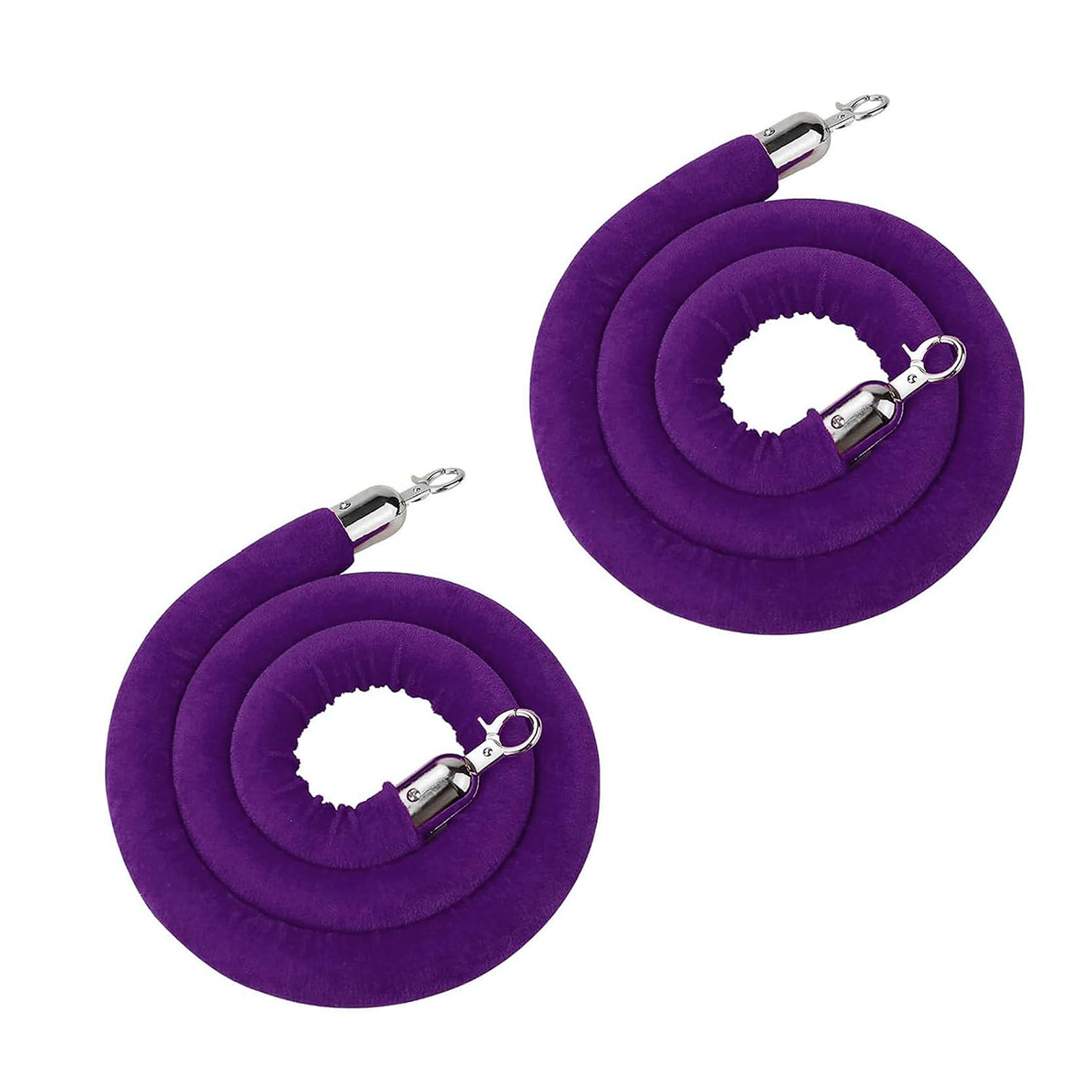 Lot de 2 cordes en velours de 1,5 m avec crochets dorés pour poteaux de guidage