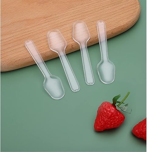 Miniatura 3 de 500 cucharas de degustación de plástico transparente, desechables, mini cucharas de degustación pequeñas, cucharas de helado para postres