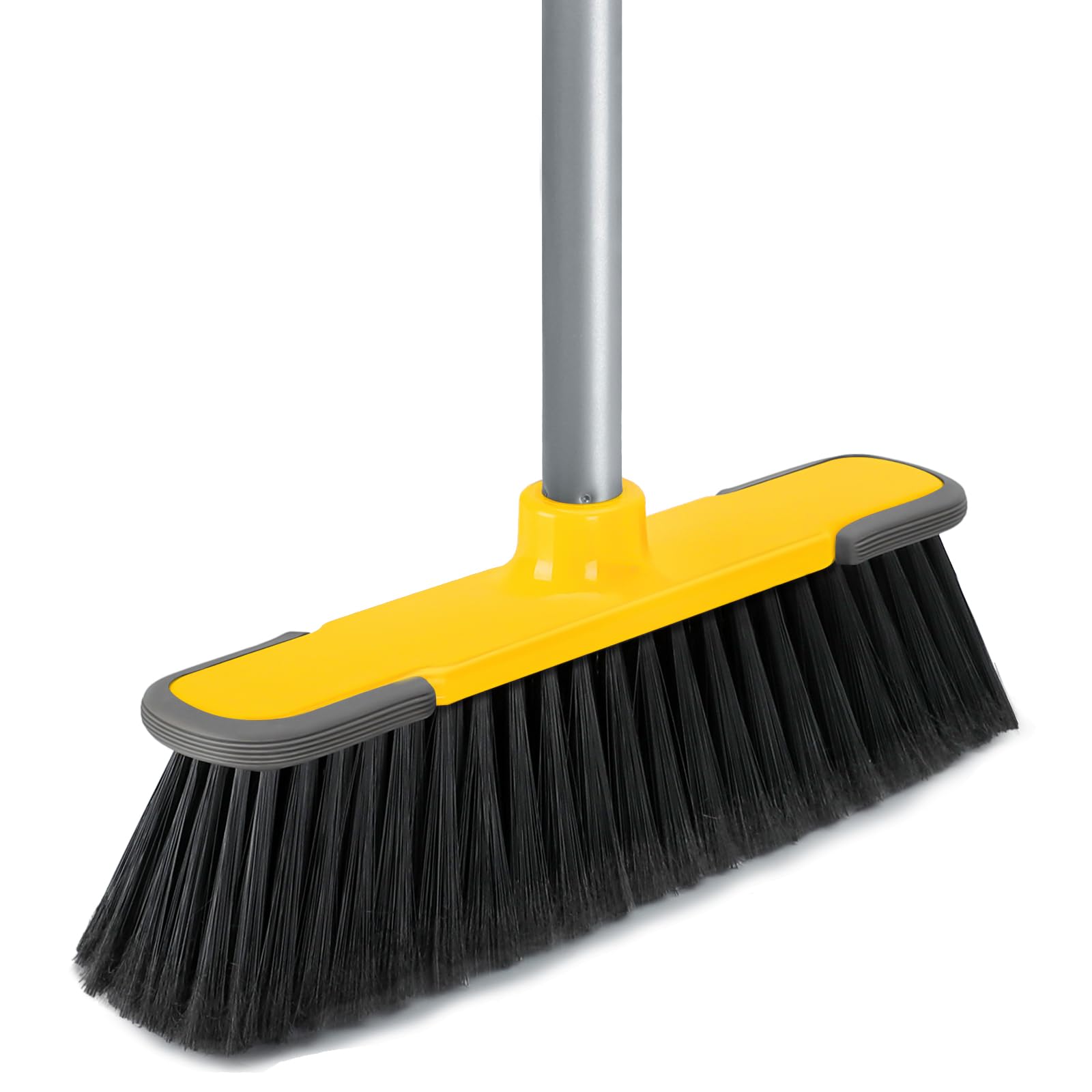 Scopa da interni con manico lungo 137 cm, con setole morbide, per interni ed esterni, per la pulizia del pavimento, scopa per la casa, per cucina, atrio, patio, cortile