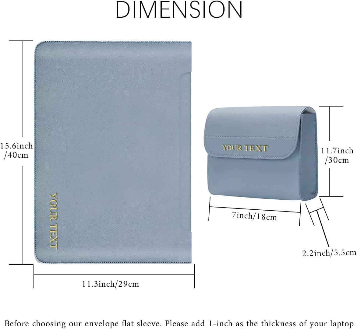 Custom Engraved Text Laptop Sleeve 15.6-16 inch for MacBook Pro 16" A2485 A2780 A2991 A2141, Stylish Minimalist Personalized Name Notebook Computer Bag Cover Slim Soft Case with Small Pouch Mousepad