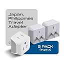 Ceptics CT-6 USA to Japan, Philippines Travel Adapter Plug - Type A (3 Pack) - Dual Inputs - Ultra Compact gallery image
