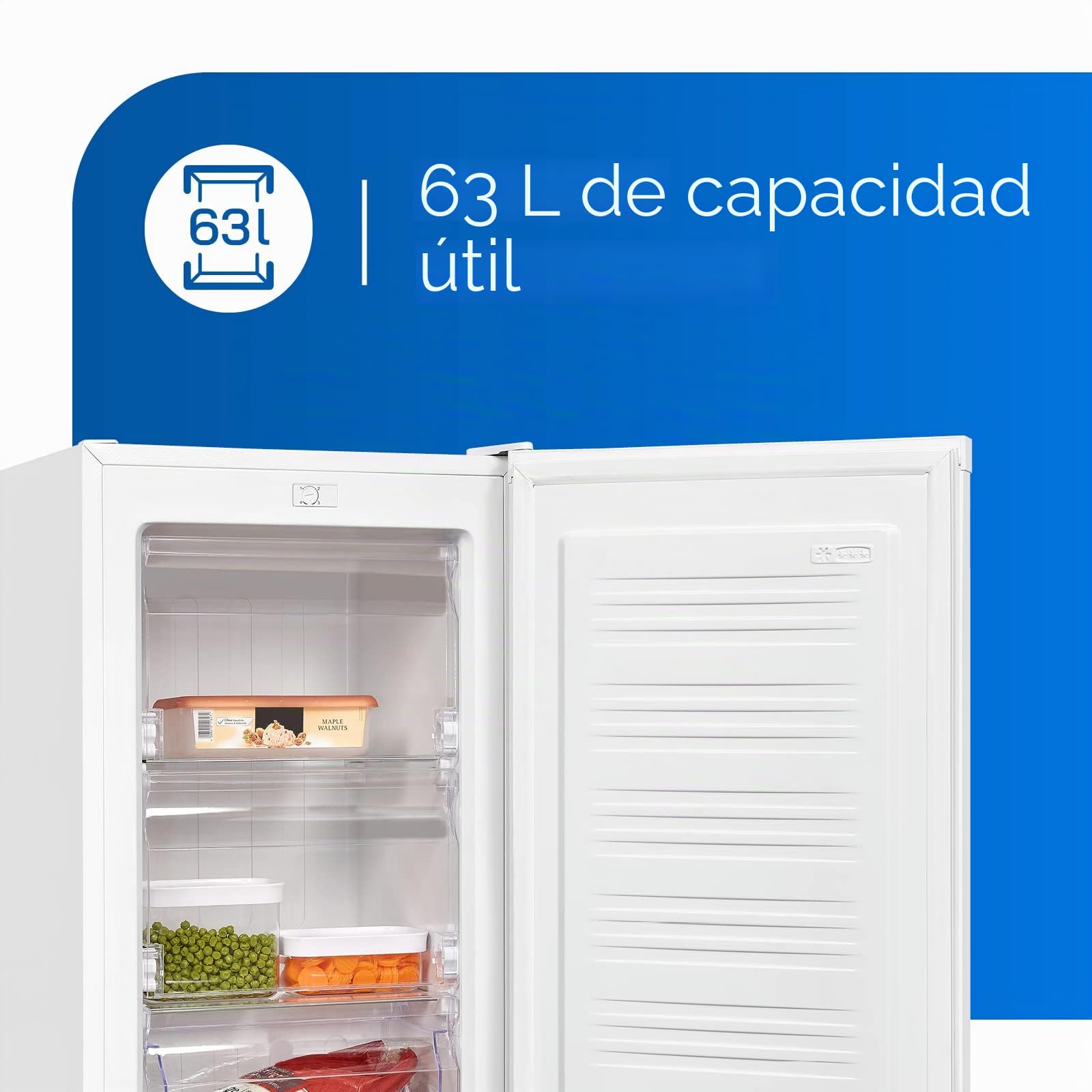 Exquisit Congelador GS111-330E blanco PV | Frigorífico pequeño de 63 L de volumen | 4 estrellas congelación | congelador pequeño | 45 cm de ancho