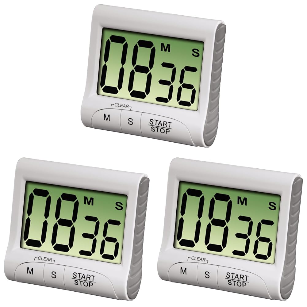 Minuteur de cuisine numérique grand écran LCD et chronomètre magnétique portable