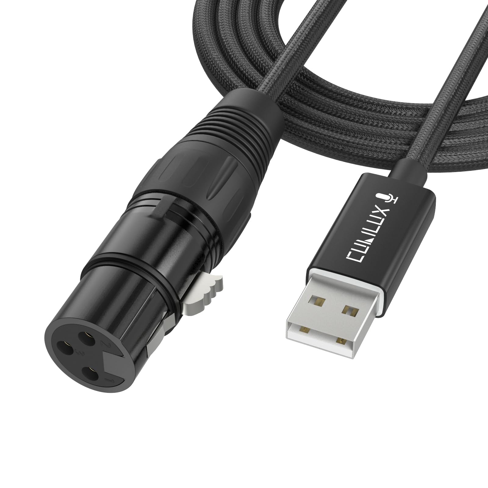 Cubilux USB A to XLR Microphone Cable, USB to XLR Female MIC Cord Compatible with Laptop, Computer, PC, 6.6 FT