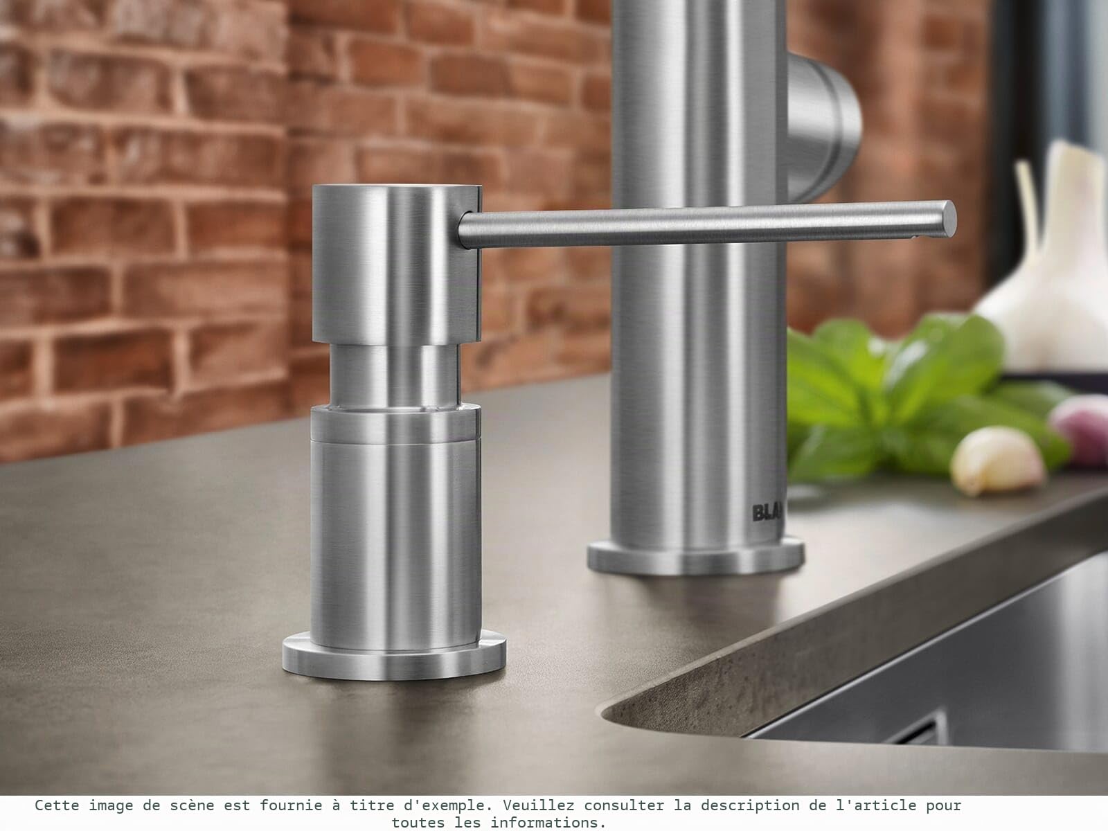 BLANCO Distributeur de liquide vaisselle LATO en or satiné - Compatible avec tous les robinets de cuisine Blanco - Facile à remplir par le haut - Distributeur de savon - Trou de 35 mm nécessaire -
