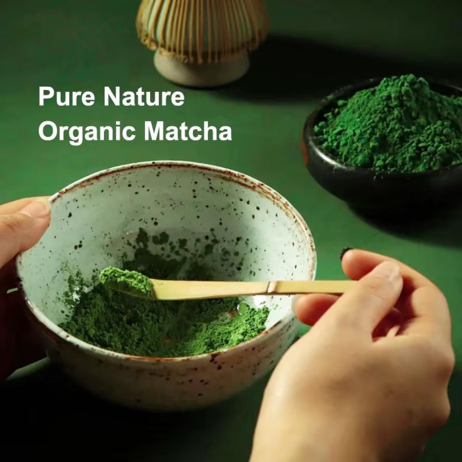Japanese Premium Organic Ceremonial Grade Matcha TIN 50g-1 76oz Green Tea Powder Pure Raw Authentic Hand Picked-First Harvest — view 4