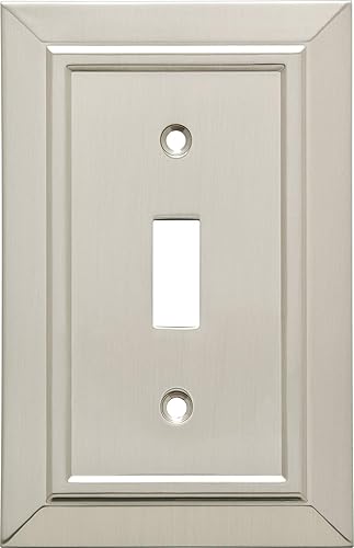 Miniatura 5 de Placa de interruptor Franklin Brass W35228-SN-C Classic Architecture, cuádruple, decoración de pared, níquel satinado
