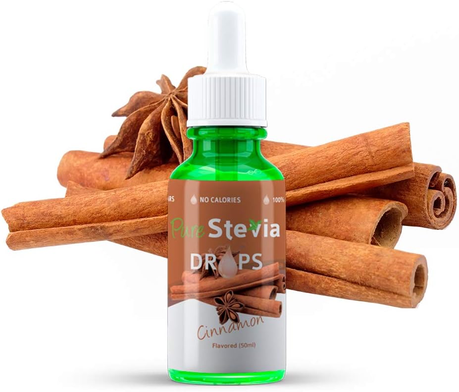 Stevia Drops Cinnamon 50ml - Liquid Sweetener - Natural Ingredients (Cinnamon) - PureStevia