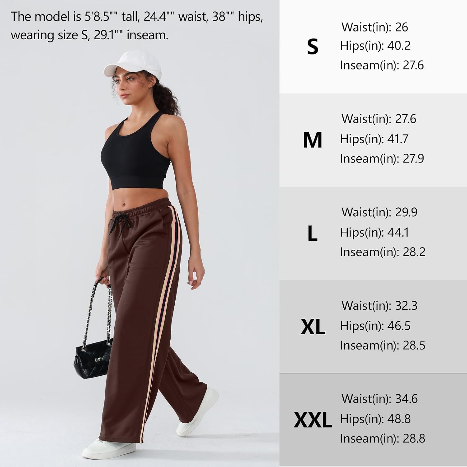 Women's Y2K Baggy Striped Sweatpants Wide Leg Drawstring High Waisted Color Block Track Pants with Pockets